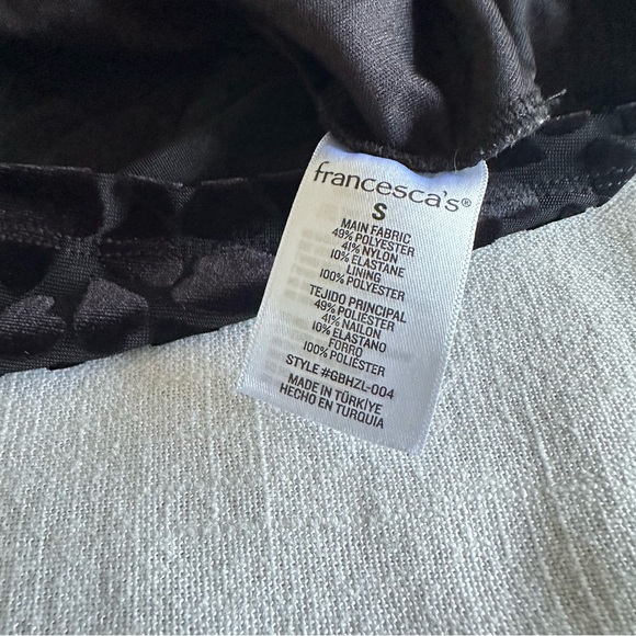 Audrey Parks Velvet Burnout Ruched Blouse Womens S Black Animal Print Whimsigoth - Picture 7 of 8